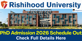 Rishihood University PhD Admission 2026 Dates
